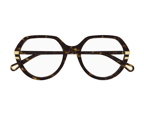 Chloé CH0206O - 002 - 54 Cadres optiques Havane Coussin arrondi