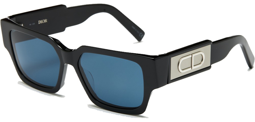 Dior CD SU - 10B0 B - 55 Lunettes de soleil Noir, Gris Angulaire
