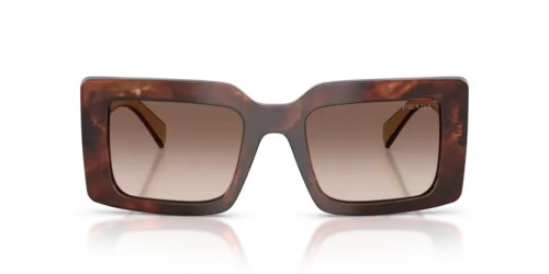 PRADA PR D01S - 00K10S - 52 Lunettes de soleil Caramel écaille Rectangle