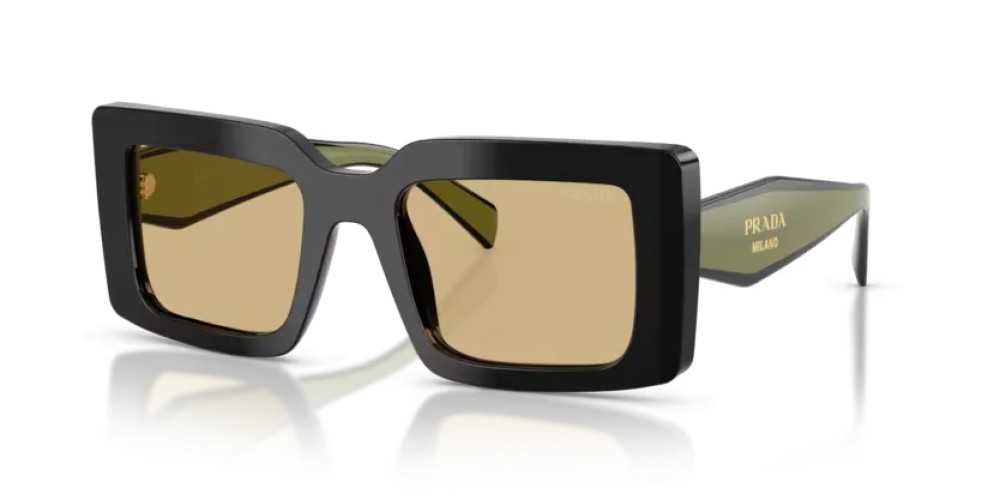 PRADA PR D01S - 03K10R - 52 Lunettes de soleil Noir Rectangle