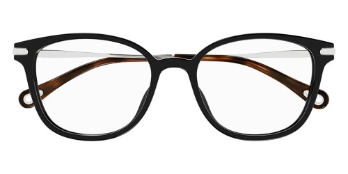 Chloé CH0219OA - 001 - 53 Cadres optiques Noir, Argent Coussin arrondi