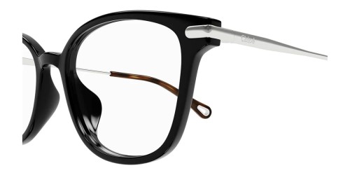 Chloé CH0219OA - 001 - 53 Cadres optiques Noir, Argent Coussin arrondi