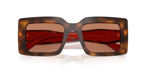 PRADA PR D01S - 01K90Q - 52 Lunettes de soleil Écaille genévrier/terre cuite Rectangle