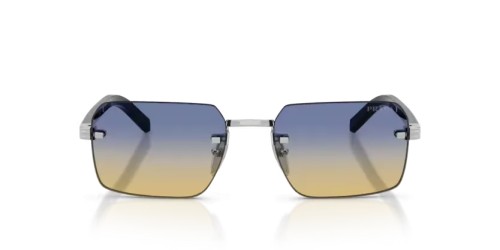 PRADA PR D55S - 1BC50E - 55 Lunettes de soleil Argent Rectangle