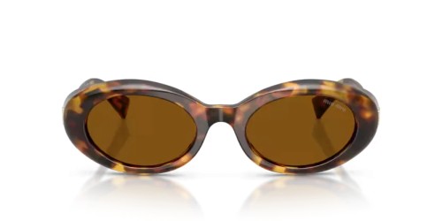 MIU MIU MU B09S - 14L20V - 52 Lunettes de soleil Havane miel Ovale