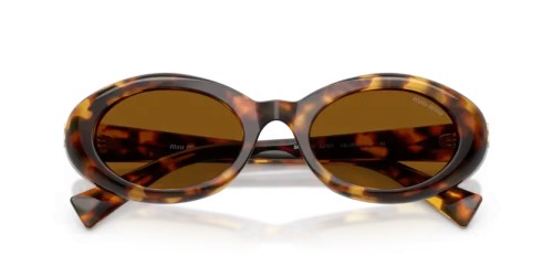 MIU MIU MU B09S - 14L20V - 52 Lunettes de soleil Havane miel Ovale