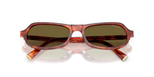MIU MIU MU B10SU - 11P09Z - 55 Lunettes de soleil Havane, Cognac Irrégulier