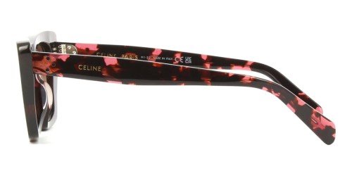 Celine CL40187I - 55F - 51 Lunettes de soleil Rouge, À motifs, Noir Œil de chat