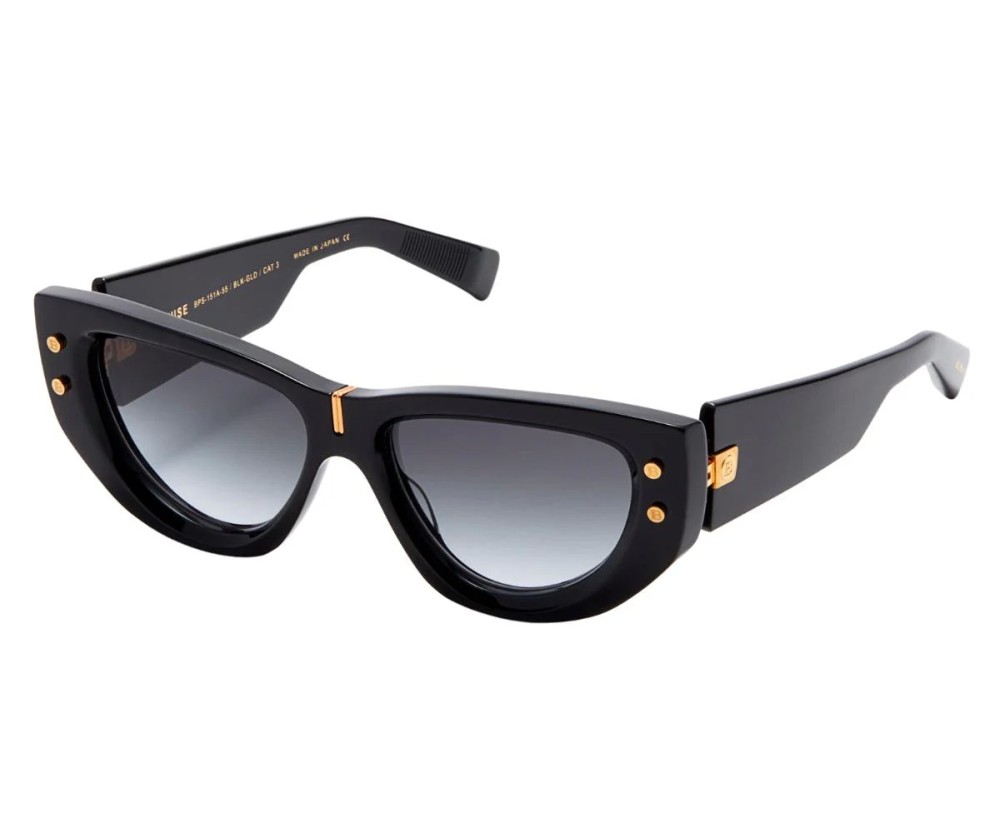 Balmain BPS-151 B-MUSE - A - 55 Lunettes de soleil Noir, Or Œil de chat
