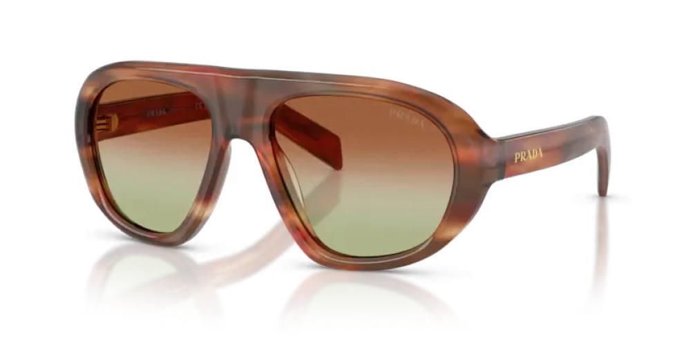 PRADA PR C05S - 24G70T - 57 Lunettes de soleil Chêne rayé Irrégulier