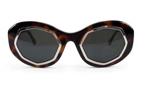 Marni P6P Marni Mount Bromo - 55 Lunettes de soleil Havane Ovale