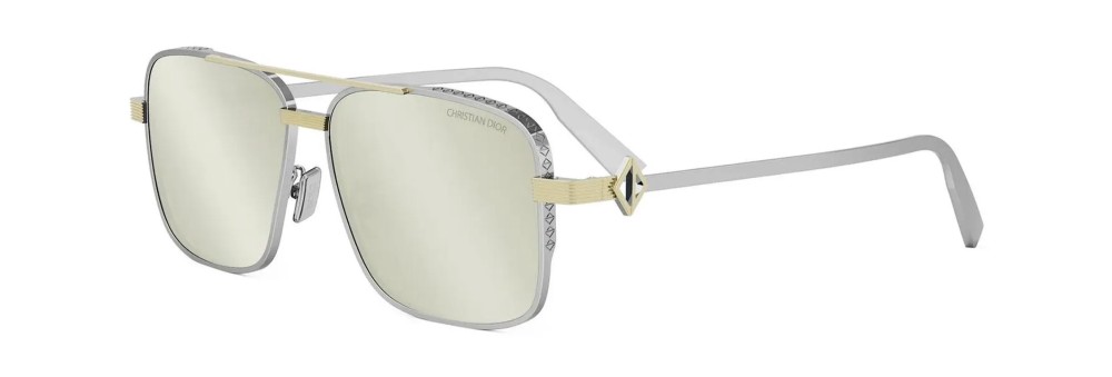 Dior CD DIAMOND S9F - F2A5 - 60 Lunettes de soleil Or, Argent Pilote (Aviateur)