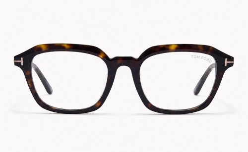 Tom Ford TF6148-D-B - 052 - 53 - AVEC DES VERRES À FILTRE ANTI LUMIÈRE BLEU-VIOLET Cadres optiques Havane foncé Angulaire