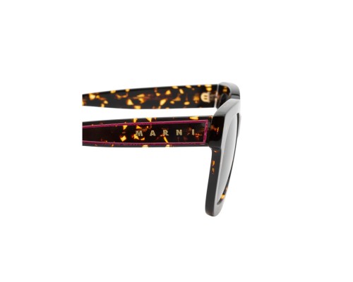 Marni 0YK Li River Maculato - 54 Lunettes de soleil À motifs, Noir Angulaire