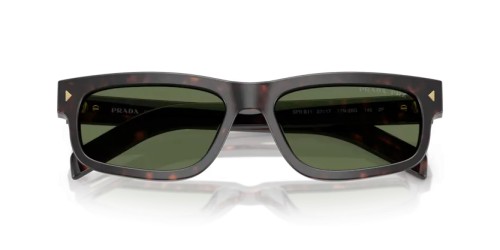 PRADA PR B11S - 17N20G - 57 - AVEC DES VERRES POLARISÉS Lunettes de soleil Racine écaille Rectangle