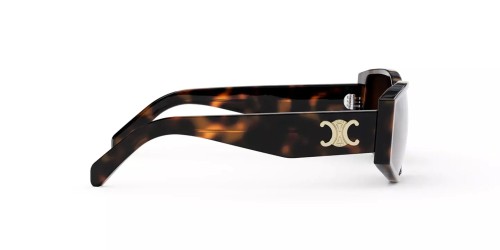 Celine CL40227U - 53E - 63 Lunettes de soleil Marron, À motifs, Or Angulaire