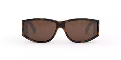 Celine CL40227U - 53E - 63 Lunettes de soleil Marron, À motifs, Or Angulaire