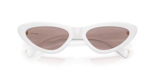 MIU MIU MU B11SU - 20M20I - 55 Lunettes de soleil Blanc opalin Œil de chat