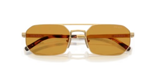 PRADA PR D53S - 24J50P - 55 Lunettes de soleil Or satiné Irrégulier