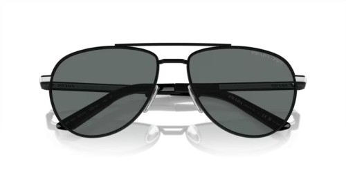 PRADA PR A54S - 1BO5Z1 - 60 - AVEC DES VERRES POLARISÉS Lunettes de soleil Noir mat Pilote (Aviateur)
