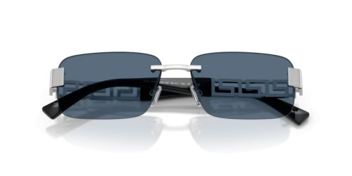 VERSACE VE2298 - 100180 - 58 Lunettes de soleil Argent Rectangle