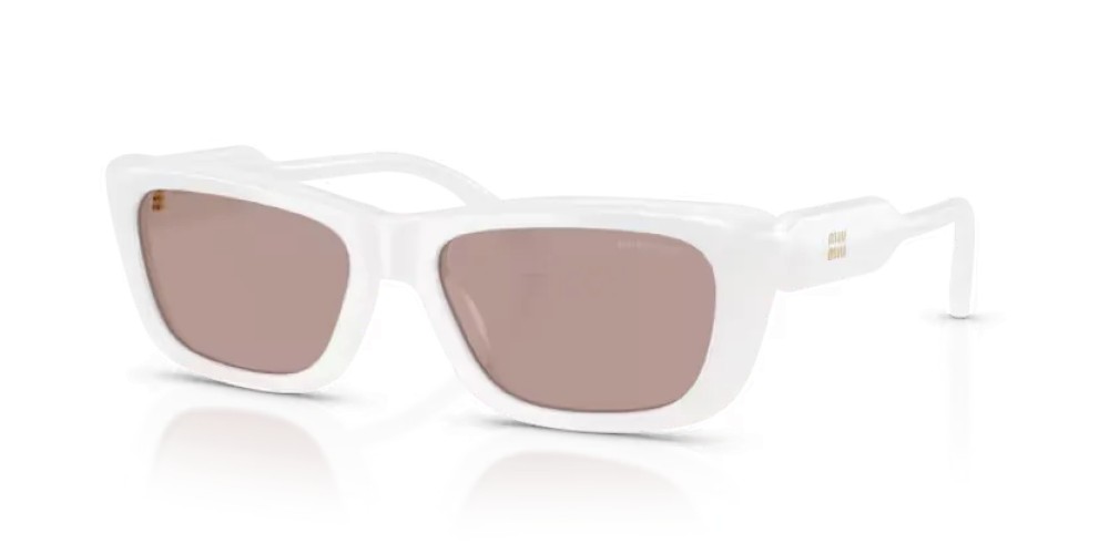 MIU MIU MU B12S - 20M20I - 56 Lunettes de soleil Blanc opalin Rectangle