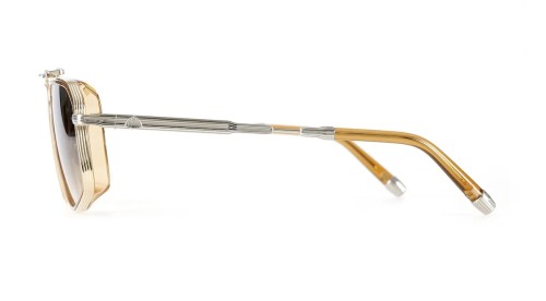 Maybach THE GUARDIAN I - MG/PA-ACN-Z62 - 60 - Fabriqué à la main au Japon Lunettes de soleil Or 22 carats / argent palladié / brun cerise translucide Pilote (Aviateur)