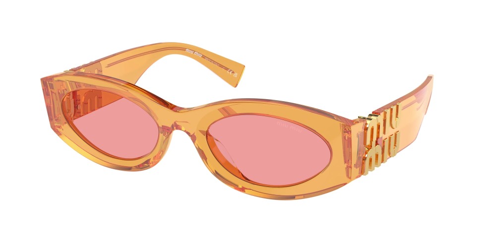 MIU MIU MU 11WS - 12T1D0 - 54 Lunettes de soleil Orange transparent Ovale
