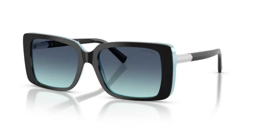 TIFFANY & CO. TF4249 - 80559S - 55 Lunettes de soleil Noir sur tiffany-bleu Rectangle