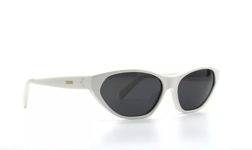 Celine CL40251U - 25A - 57 Lunettes de soleil Blanc Œil de chat