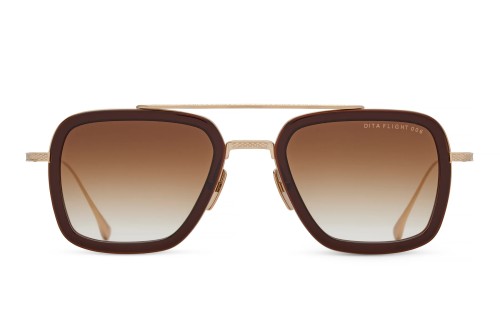 Dita FLIGHT.006 7806 - W - 52 Lunettes de soleil Root beer - or blanc vieilli Pilote (Aviateur)