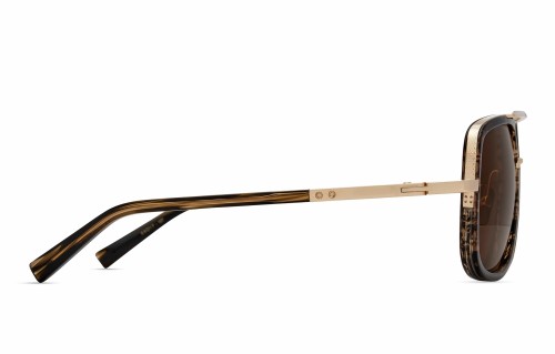 Dita MACH ONE DRX-2030 TITANIUM - Y - 59 Lunettes de soleil Or blanc - bois brûlé Pilote (Aviateur)
