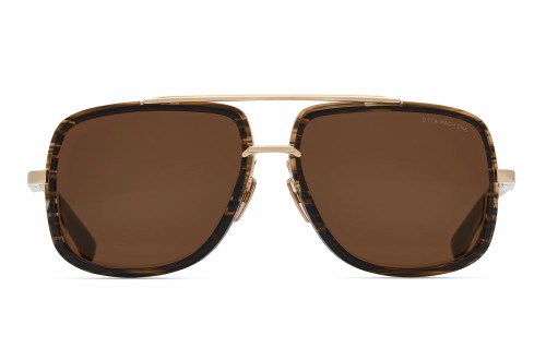 Dita MACH ONE DRX-2030 TITANIUM - Y - 59 Lunettes de soleil Or blanc - bois brûlé Pilote (Aviateur)