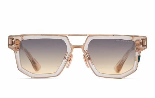 Dita MACH-NINE DTS478-A - 02 - 54 Lunettes de soleil Cristal kaki - or rose Forme angulaire, géométrique