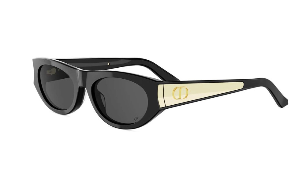 Dior DIORGLOW B2I - 10A0 - 54 Lunettes de soleil Noir, Or Ovale