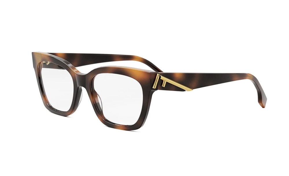 Fendi FE50073I - 053 - 52 Cadres optiques Havane Angulaire