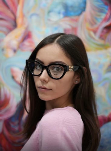 MIU MIU MU 01VV - ​1AB1O1 - ​52 Cadres optiques Noir Œil de chat