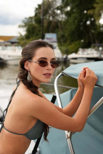MIU MIU MU A54S - 1BC90Q - ​51 Lunettes de soleil Argent, Havane foncé Ovale