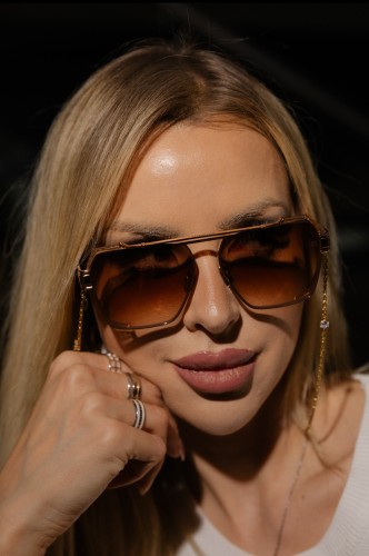 Balmain BPS-155 PREMIER - B - 61 Lunettes de soleil Or rose Angulaire