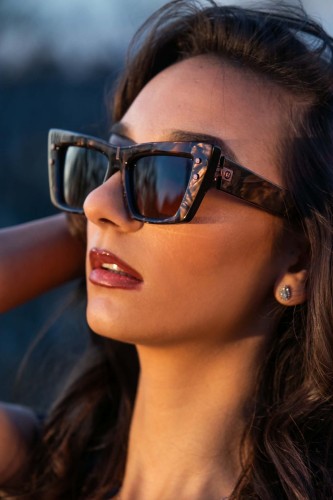Balmain BPS-156 B-EYE - D - 54 Lunettes de soleil Marron, À motifs Œil de chat