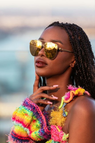 Fendi FE40122U - 30L - 59 Lunettes de soleil Or Pilote (Aviateur)