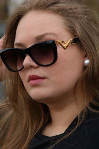 Dita ICELUS DTS438-A - 01 - 55 Lunettes de soleil Noir, Or Coussin arrondi