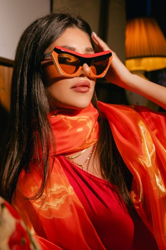 Marni P1N Marni Devil's Pool Striped - 56 Lunettes de soleil À motifs Œil de chat