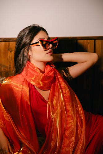Marni P1N Marni Devil's Pool Striped - 56 Lunettes de soleil À motifs Œil de chat