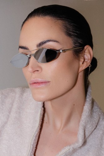 Fendi FE40114U-Y - 16C - 57 Lunettes de soleil Argent Ovale