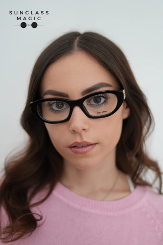 MIU MIU MU 03WV - ​16K1O1 - ​53 Cadres optiques Noir Ovale