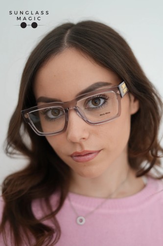 MIU MIU MU 02XV - 12W1O1 - 54 Cadres optiques Mauve transparent Rectangle
