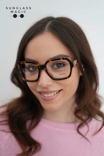 MIU MIU MU 03YV - 14L1O1 - 54 Cadres optiques Havane miel Angulaire