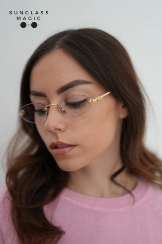 MIU MIU MU 53WV - ​5AK1O1 - ​53 Cadres optiques Or, Havane Ovale