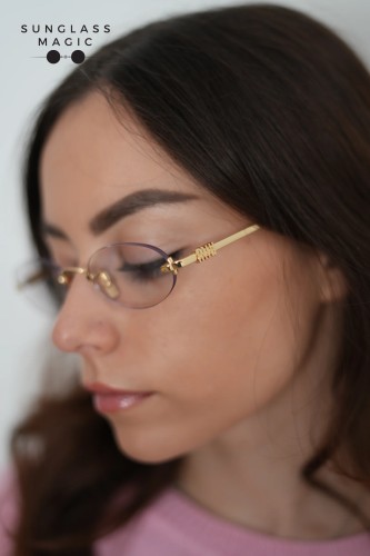 MIU MIU MU 53WV - ​5AK1O1 - ​53 Cadres optiques Or, Havane Ovale